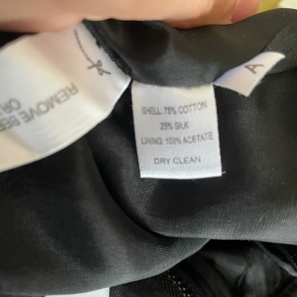 Ann Taylor LOFT Black and White Silk Cotton Blend Skirt Size 8